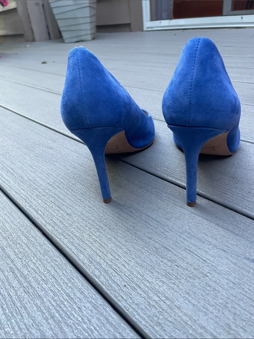 Tory Burch Royal Blue Suede Pointed-Toe Pumps